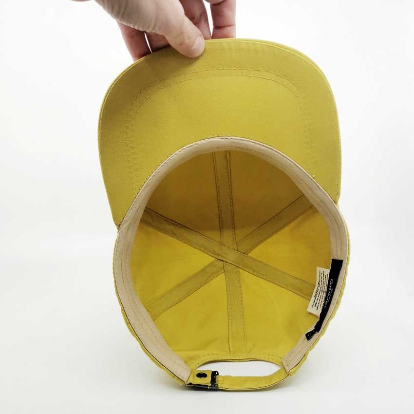 Casquette jaune 6 Panel artisanale