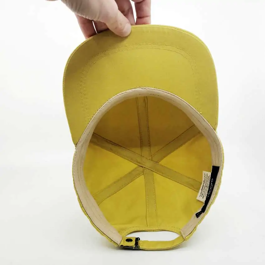 Casquette jaune 6 Panel artisanale