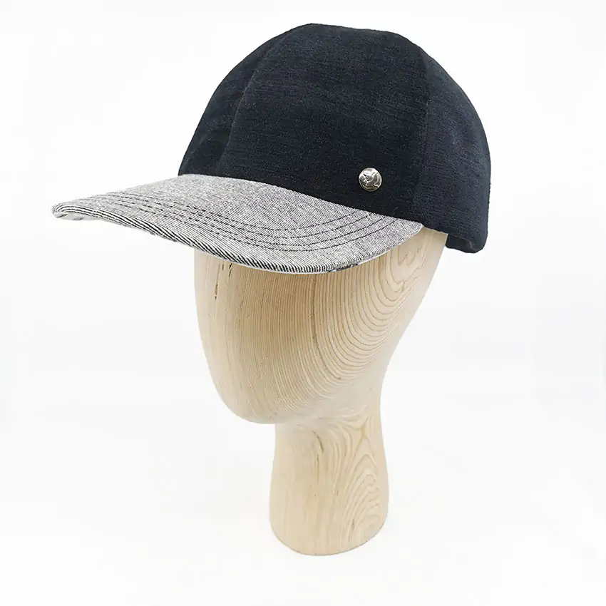 casquette noire doublée dad cap souple velours
