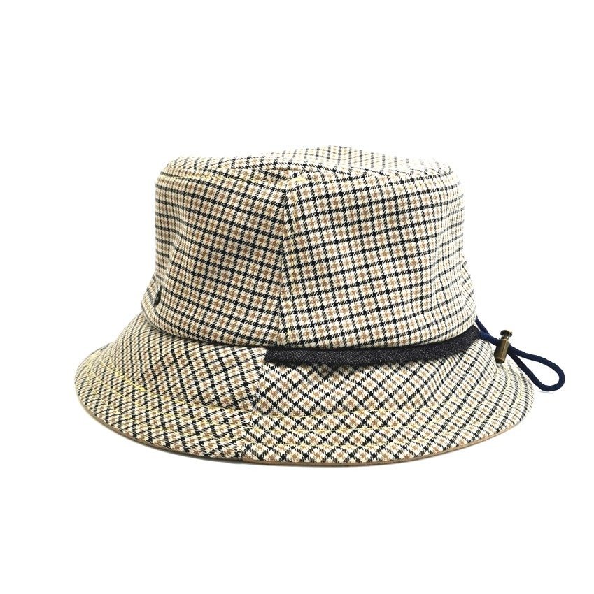 chapeau bob homme beige carreaux made in France