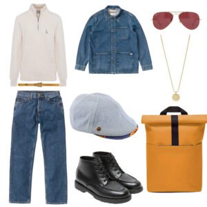 Look Casquette Plate Denim made in france