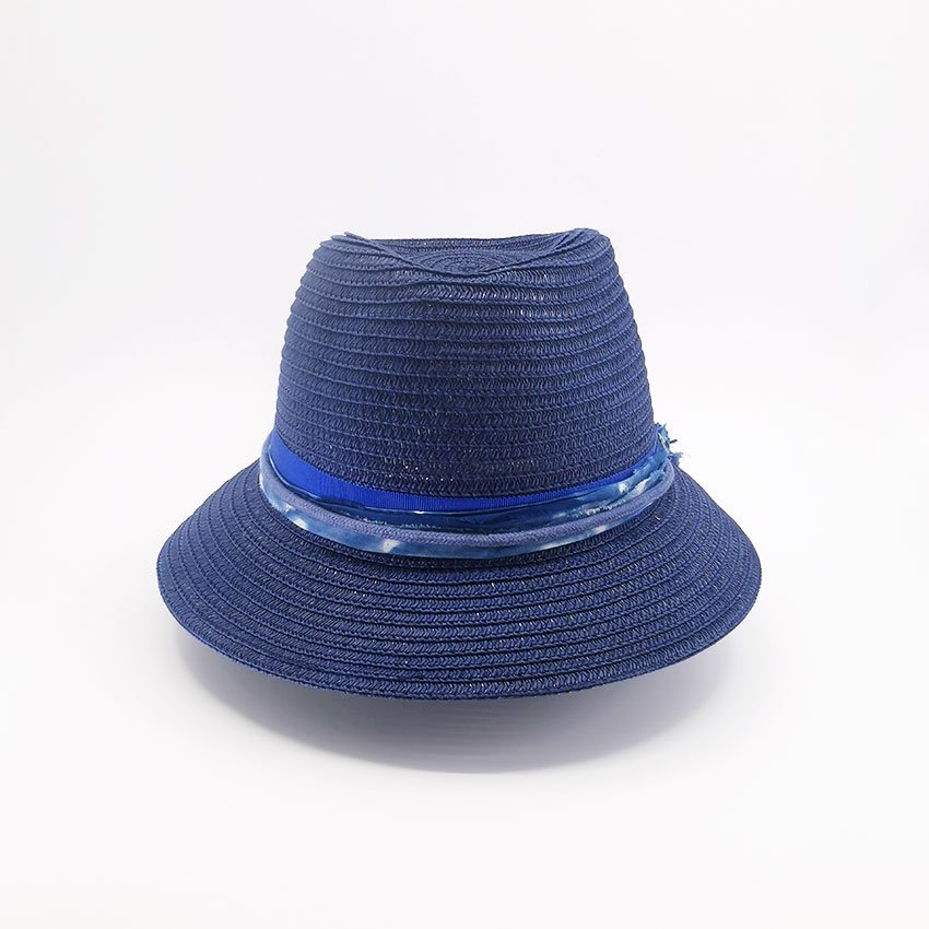 Trilby paille mixte Homme Bleu Paille Papier
