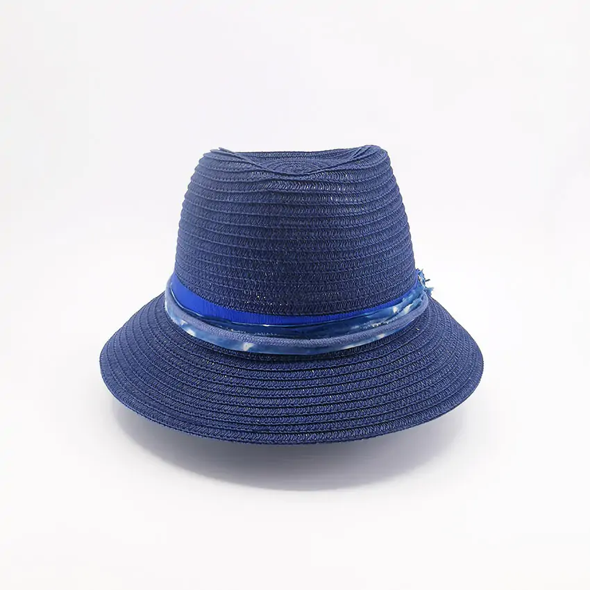 Trilby paille mixte Homme Bleu Paille Papier
