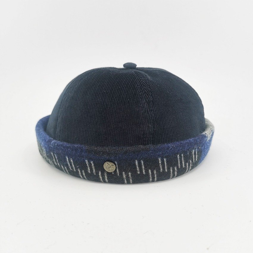 bonnet docker bleu velours studio grimel