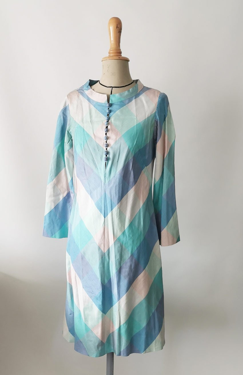 Robe En Soie Carreaux