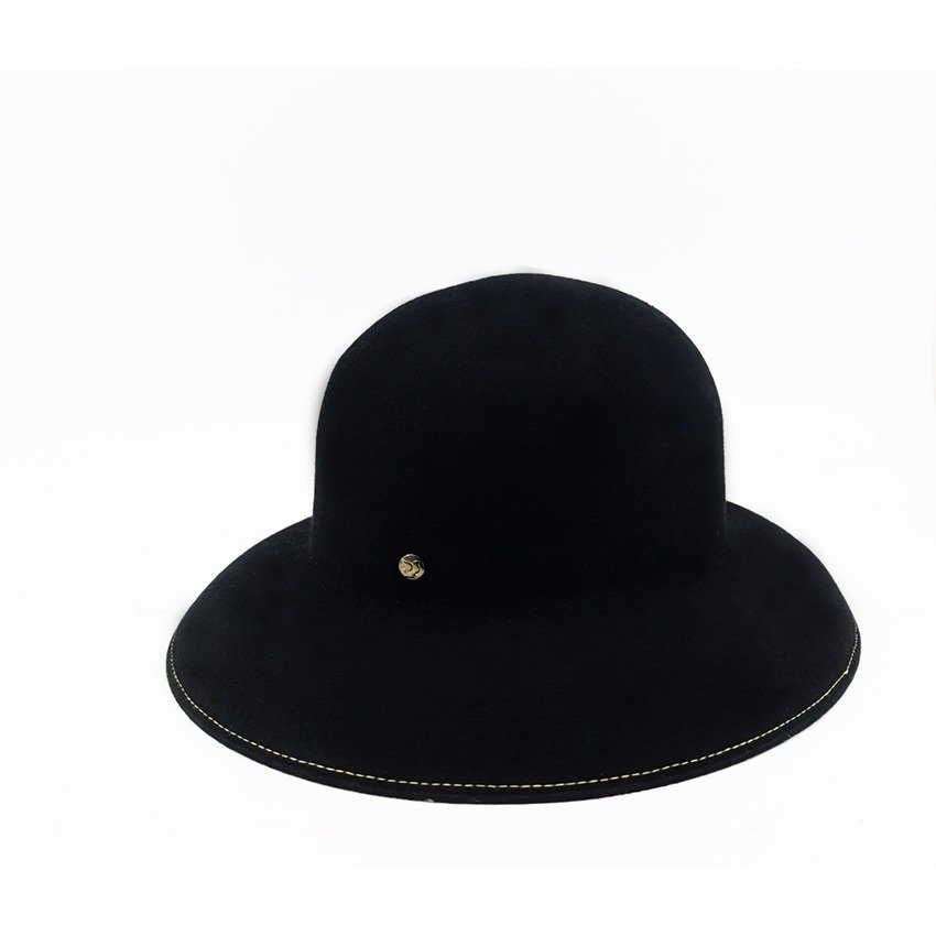 chapeau cloche noir 60'S Feutre Noir