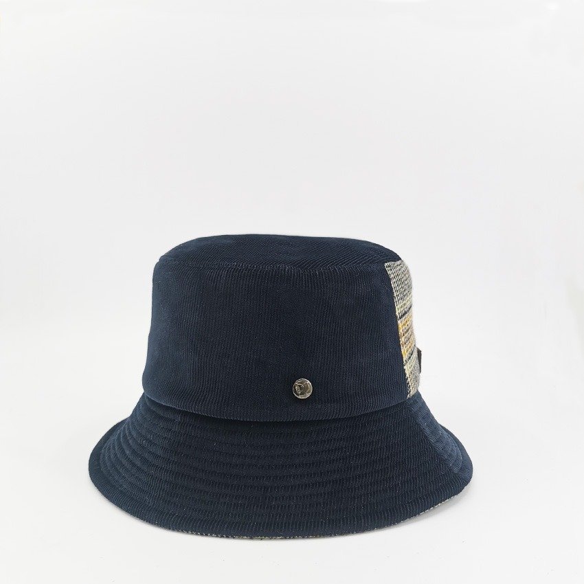 chapeau pliable marine velours Made In France