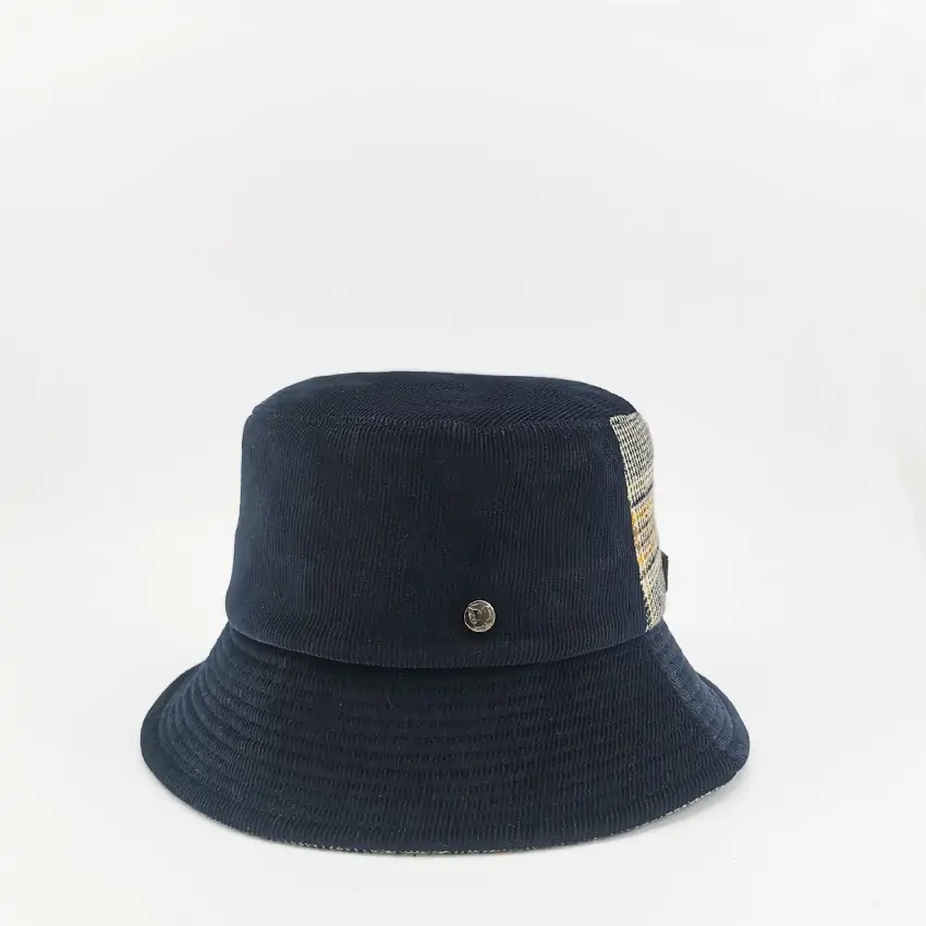 chapeau pliable marine velours Made In France