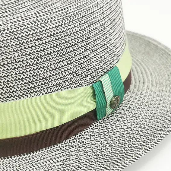 chapeau porkpie papier gris