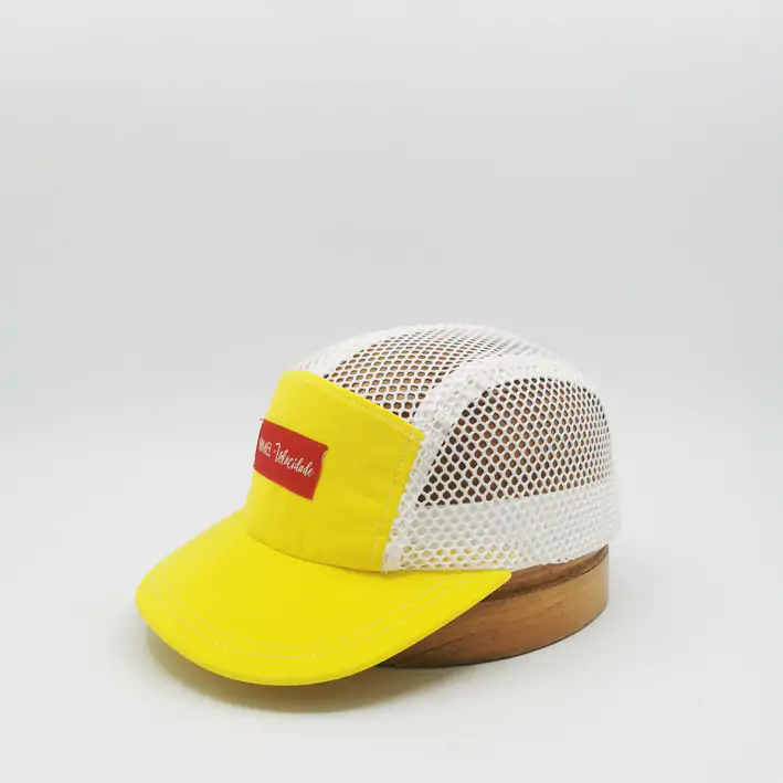 casquette de velo jaune mesh