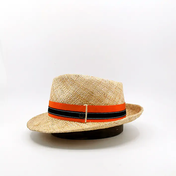 chapeau paille orange
