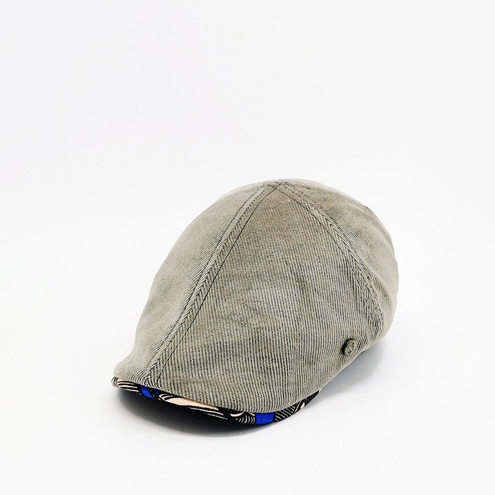 casquette plate homme velours gris