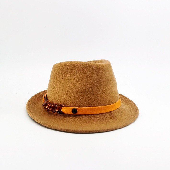 chapeau trilby femme camel