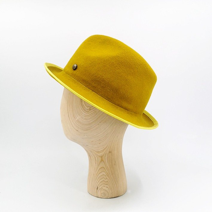 chapeau jaune trilby chapellerie