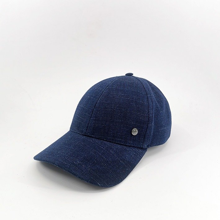 casquette 6 panel lin bleu made in france