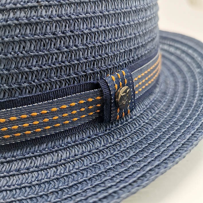 chapeau trilby bleu