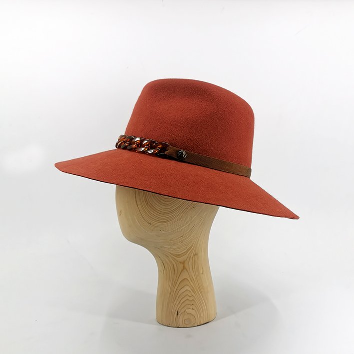 Capeline Fedora Marron Feutre Terracotta